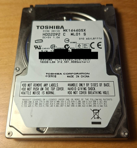 Toshiba 160gb sata laptop - toshiba,