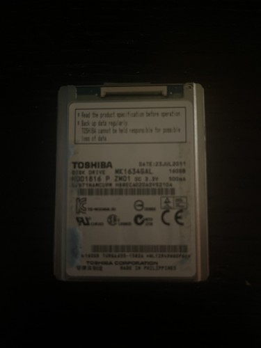 Toshiba hdd 160gb - 1.8", zoll