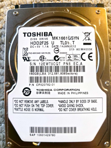 Toshiba mk1661gsyn 160gb - mk1661gsyn,